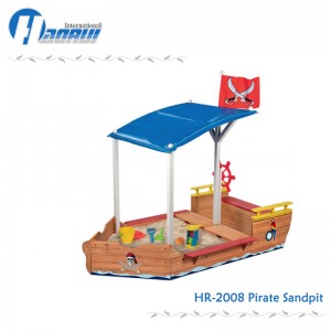 Pirate sandpit sandbox sa mga bata nga kahoy nga sand box nga pirate boat sandbox