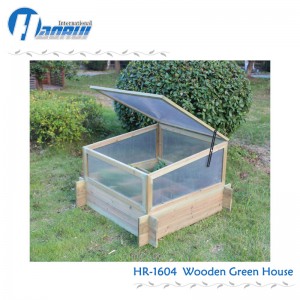 Ang panlabas na hardin ay gumagamit ng wood greenhouse para sa mga halaman