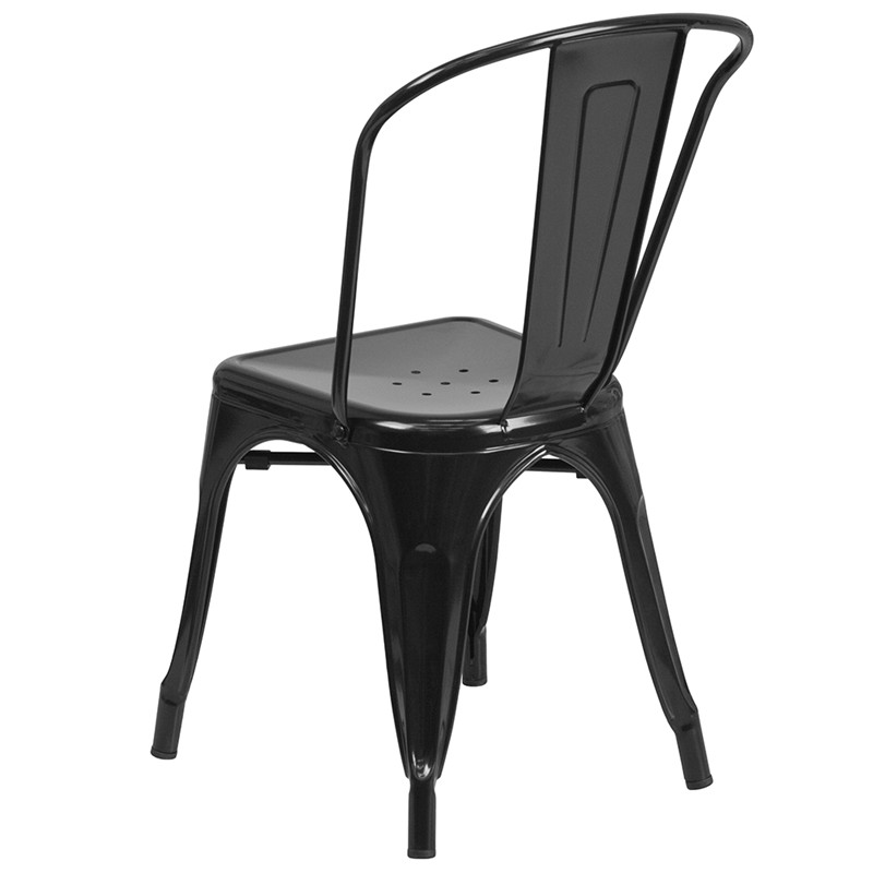 Stacking café metal dining chair