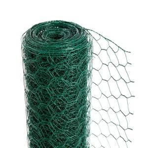 Rrjetë me tela hekuri gjashtëkëndore e veshur me PVC