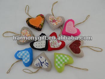 One of Hottest for Yoga Stone - Item 6803 fabric heart with patch, jute rope – Harmony