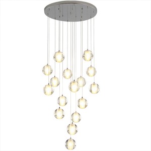 Nahiangay nga Italyano nga dako nga pendant light nga kristal nga bola nga luxury chandelier nga suga