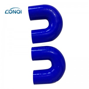 CONQI Hot Sell Силиконско црево со лакто од 180 степени плетенка на интеркулер за довод на воздух Силиконско турбо црево