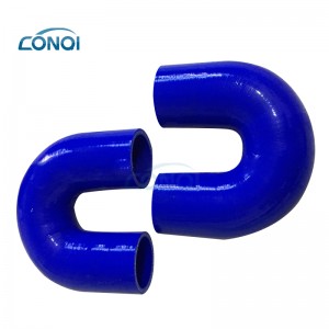 CONQI 뜨거운 판매 180도 팔꿈치 실리콘 호스 땋은 인터쿨러 공기 흡입구 실리콘 터보 호스