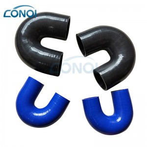 CONQI Hot Sell 180 Degree Elbow Silicone Hose Braided Intercooler Air Intake Silicone Turbo Hose