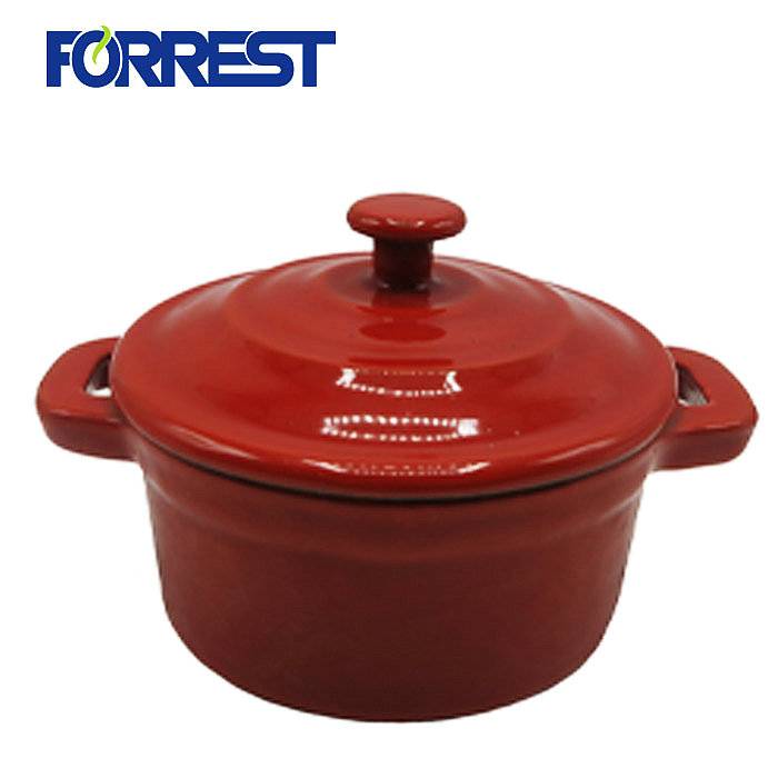 Mini Rectangular Enameled cast iron cocotte casserole pot