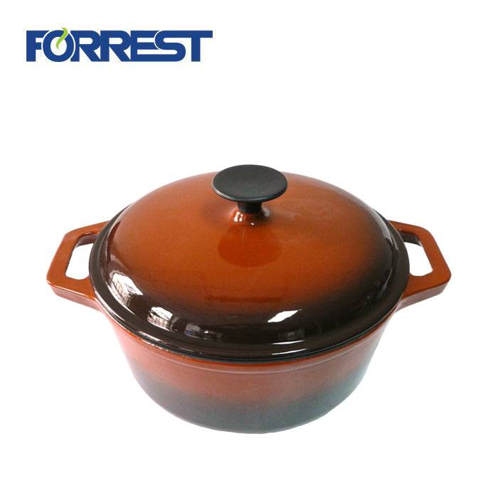 ຂາຍຮ້ອນ Porcelain Enamel Casserole Dish Round Cast Iron Stock Pot