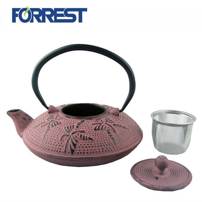 Enameled Cast iron green/black teapot ketulo
