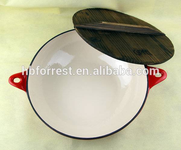 2017 čínsky liatinový riad wok s pokrievkou