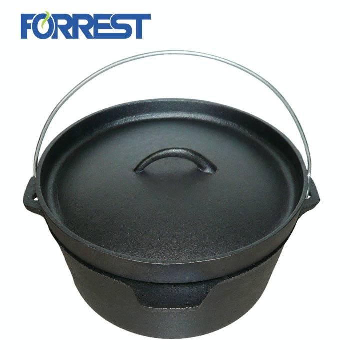 Preseasoned cast iron cookware high quality Lodge Pre-Seasoned Cast Iron Dutch Oven with  Handles FDA approved