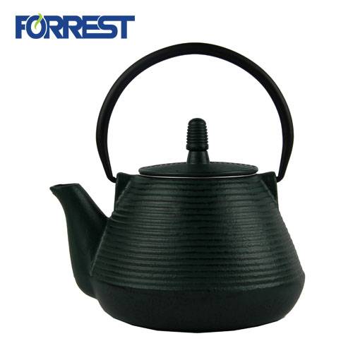 Black enamel kuponyedwa chitsulo teapot