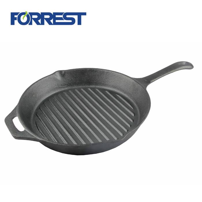Sartén de hierro fundido de 30 CM Utensilios de cocina de hierro fundido presazonado FDA, Utensilios de cocina de uso doméstico aprobados por Eurofins