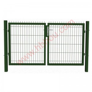 Premium 3D Fence Garden Gate Green Powder Coated Square Post Frame