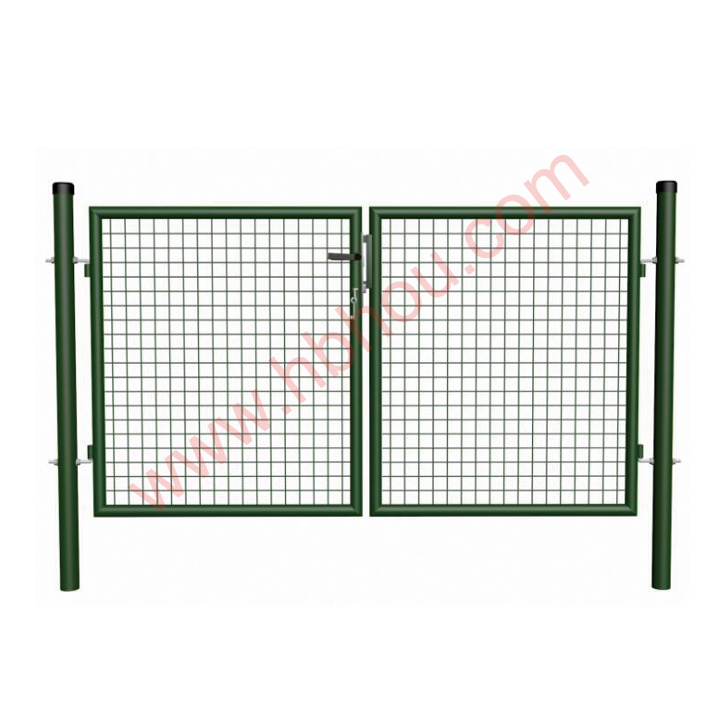 Porta me gardh dekorativ të dyfishtë të kopshtit Metal kundër ndryshkut