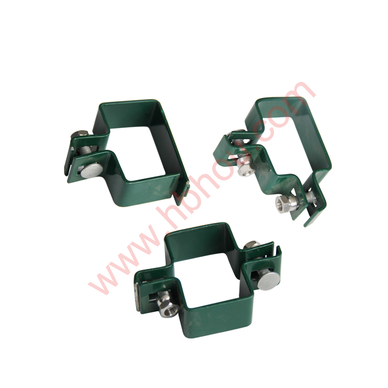 Fittings ຂອງ Square Post Fencing Clamp Powder Coated ແລະ Post Cap
