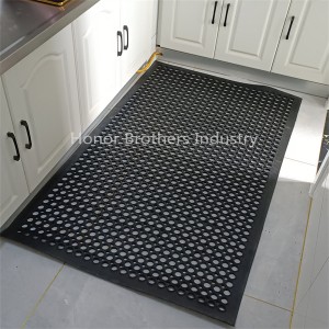 Wholesale Rubber Safety Non-Slip Kitchen Floor Drainage Hole Porous Mat ine Hollow