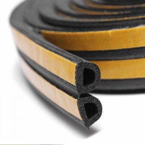 Factory wholesale D-shape B-shape adhesive backed epdm rubber crash proof windproof door and window seal strips