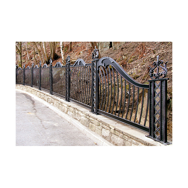 2022 China factory modern beautiful good quality solid decor brown wrought iron fence cost of wrought iron fence panels