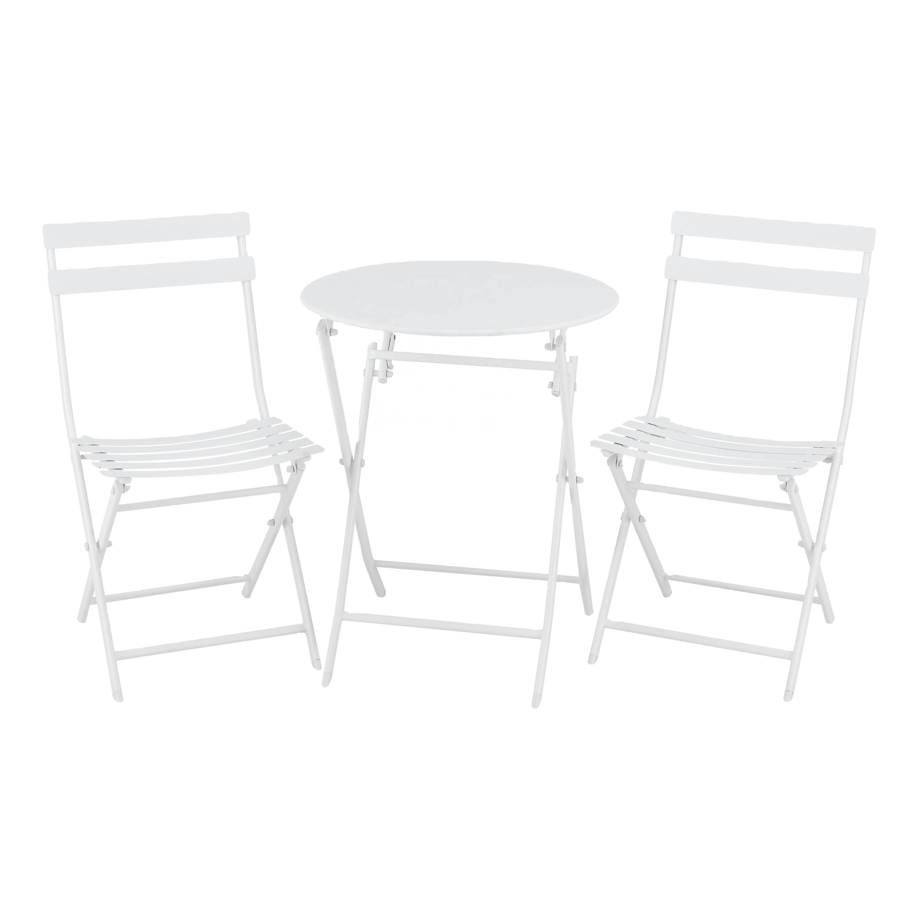 Outdoor Furniture folding table & chair set metal 3PCS bistro set