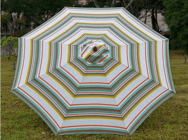 Umbrella Patio Gàrradh a-muigh 2.7M Parasol Umbrella Fiodha Cruinn