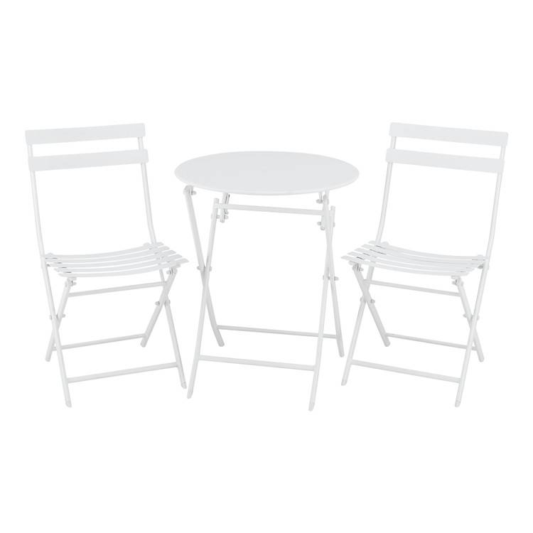 आसान भंडारण गार्डन टेबल और कुर्सियाँ फोल्डिंग बिस्ट्रो आउटडोर सेट