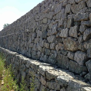 PVC დაფარული გაბიონის კედელი ქვებისთვის