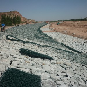 China PVC-beschichteter Gabionen-Regenwand-Gabionen-Maschendraht-Korb