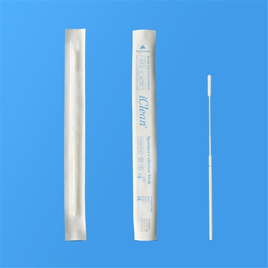 Hisopo flocado de nylon nasofaríngeo IClean® Hisopo para recolección de muestras Hisopo médico
