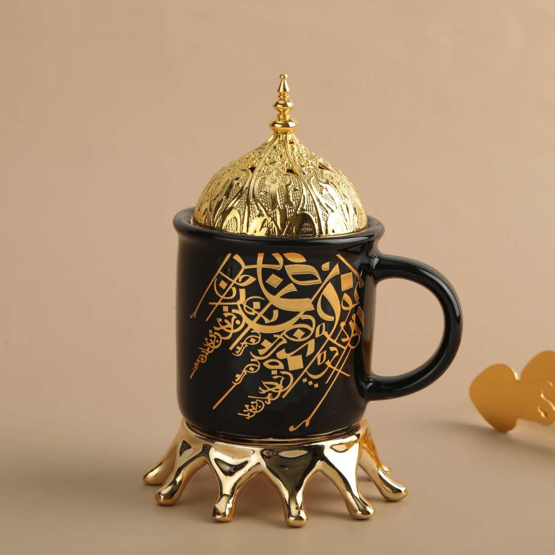 2022 Hot Sell Arab New creative design Resin incense burner Mug shape incense burner with handle