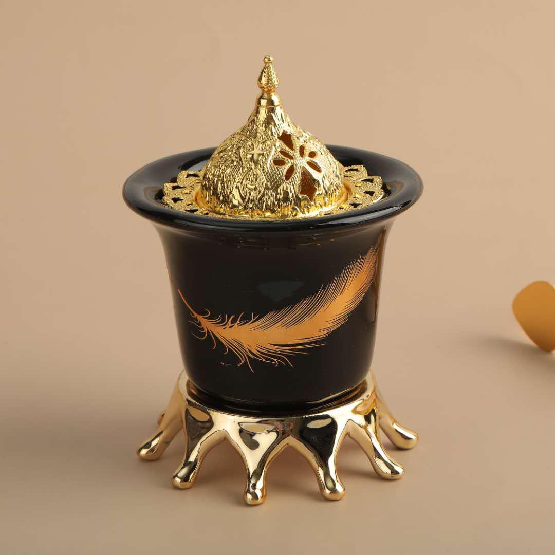 2022 Hot Sell Arab New creative design Resin incense burner Mug shape incense burner with handle Featured Image