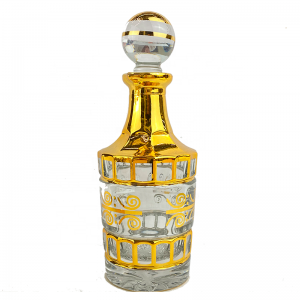 arabic 150ml 250ml 450ml handmade glass perfume bottle with gold decoration