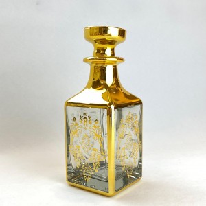 arabic 150ml handmade glass perfume bottle with gold decoration