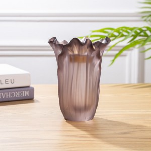 FengMing New Liuli poppy Bakhoor burner colorful crystal Vase Handicraft gift