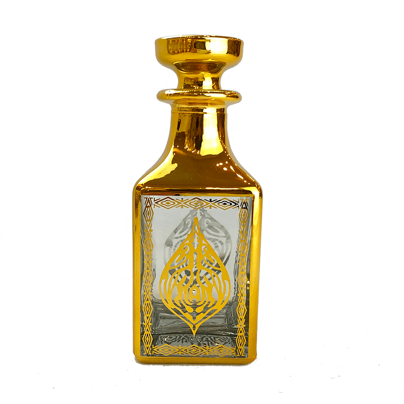 Arabic Style Eco-friendly Handmade Lead Free Perfume Glass Bottle and Hand Drawing Gold Decoration of Perfume Bottles
