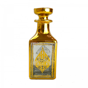 Arabic 150ml Handmade Glass Perfume Bottle With Gold Decoration