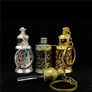 3ml Unique Arabic Style Metal Essential Oil Attar Perfume Glass Bottles with Glass Stick