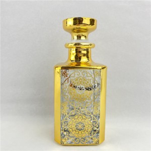 150ml gold silver painting glass decanter for attar perfume oil display