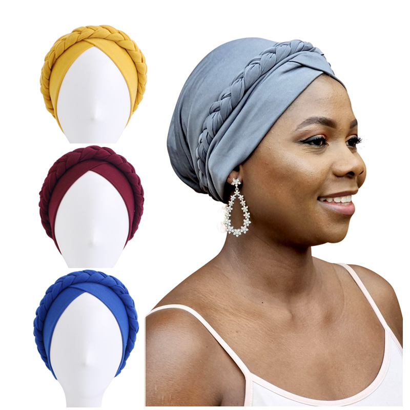 Braid turban cap pre-tied head wrap headscarf JD-1603T