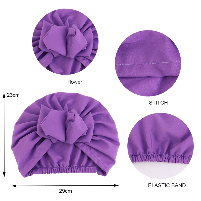 flower turban head wrap size