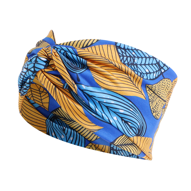 Bandeau turban torsadé à motif africain JD-1103F