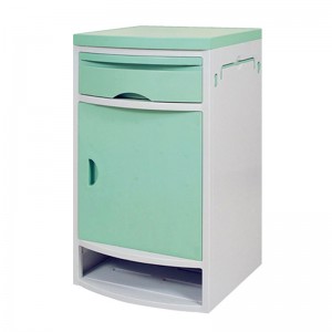 ABS or S.S or Painted Steel Bedside Cabinet on Four 50mm Wheels with Drawers and Door