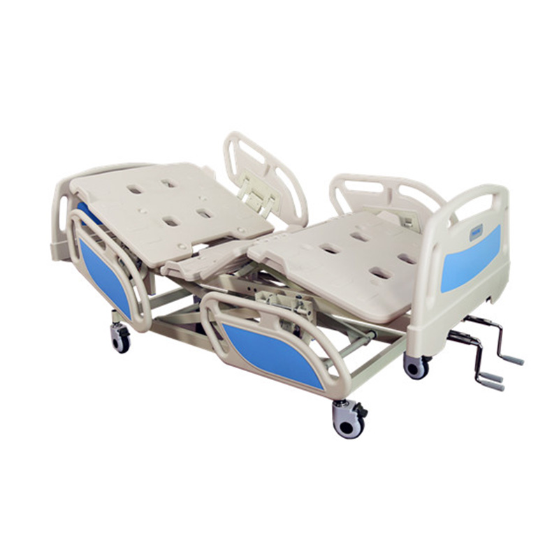 3 Cranks Fowler Bed Vertical Lift Manual Hospital Bed with Aluminum on Casters with Brake