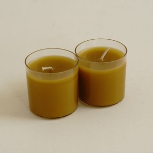 beeswax pillar shape votive candles in plastic jar