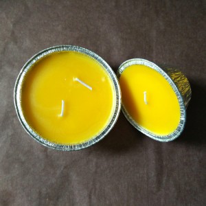Vela de citronela-1 tortinhas de ovo folha de casca de cor amarela velas de cera de parafina de citronela para churrasco de jardim
