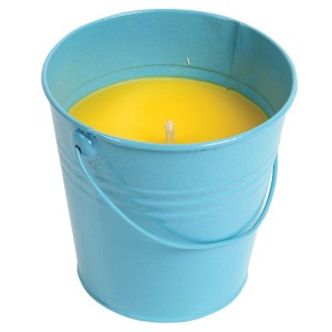 Citronella Candle-2 ባልዲ ቅርጽ ያለው የአትክልት ቦታ ለውጫዊ ሻማዎች በቀለማት ያሸበረቀ የሲትሮኔላ መዓዛ የወባ ትንኝ ሻማ ይጠቀሙ