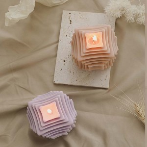 2021 nou disseny d'espelma perfumat en forma de cub multicapa per a la decoració