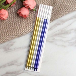 Cake birthday long-pole gilded pencil candles