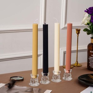 Supply Luxury Tall Tapered Ribbed stick Candles for wedding home dinner decor