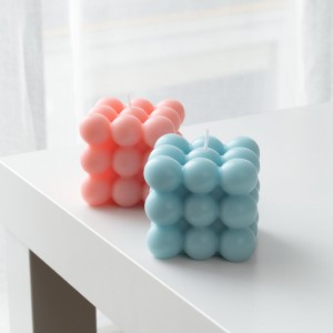 Customized colored bubble cube candles