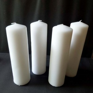 ແສງໄຟແລະເຄື່ອງອະທິຖານກົດ 7cm Unscented ສີຂາວ Church Pillar Candle